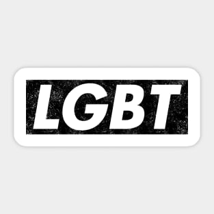 LGBT Black box logo distressed Sticker